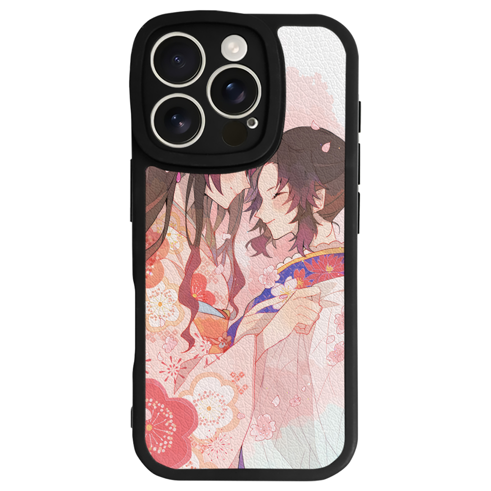 （画像用） 鬼滅の刃（きめつのやいば）蟲柱-胡蝶 しのぶ／こちょう しのぶ Kochou Shinobu 【iPhone 16シリーズ対応】シリコンスマホケース（レザー調） 材質：シリコン